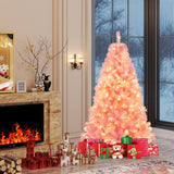 Árbol de Navidad Artificial de Tinsel Preiluminado con Abundantes Ramas Decoración Navideña