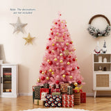 Árbol de Navidad Artificial de Tinsel Preiluminado con Abundantes Ramas Decoración Navideña