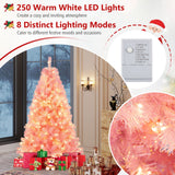 Árbol de Navidad Artificial de Tinsel Preiluminado con Abundantes Ramas Decoración Navideña