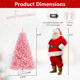 Árbol de Navidad Artificial de Tinsel Preiluminado con Abundantes Ramas Decoración Navideña