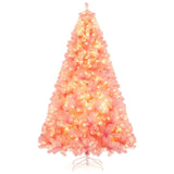 Árbol de Navidad Artificial de Tinsel Preiluminado con Abundantes Ramas Decoración Navideña