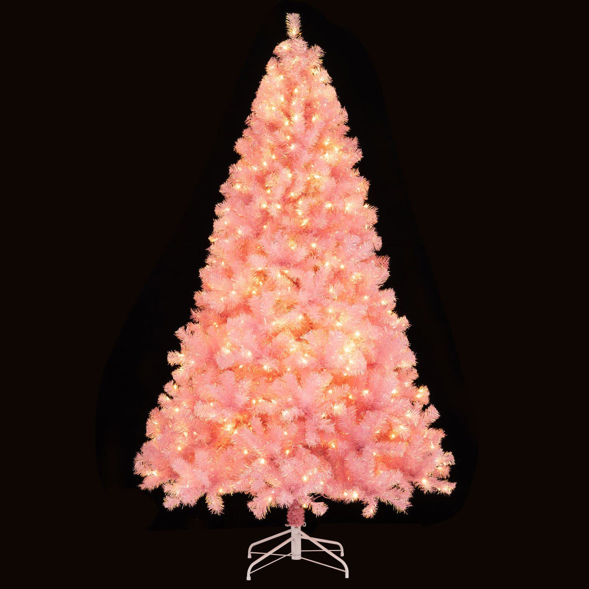 Árbol de Navidad Artificial de Tinsel Preiluminado con Abundantes Ramas Decoración Navideña