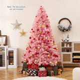 Árbol de Navidad Artificial de Tinsel Preiluminado con Abundantes Ramas Decoración Navideña