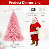 Árbol de Navidad Artificial de Tinsel Preiluminado con Abundantes Ramas Decoración Navideña