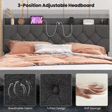 Estructura de Cama Flotante Tamaño Matrimonial/Queen con LED, Cabecera y Estación de Carga