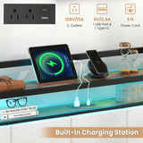 Twin/Full/Queen/King Size Bed Frame with LED Light and Charging Station