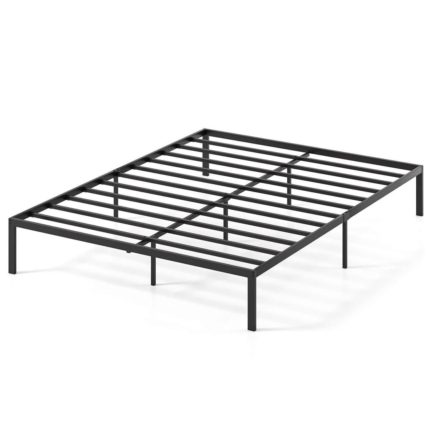 Estructura de cama metálica de tamaño individual/matrimonial/king, con listones de soporte resistentes y base de colchón