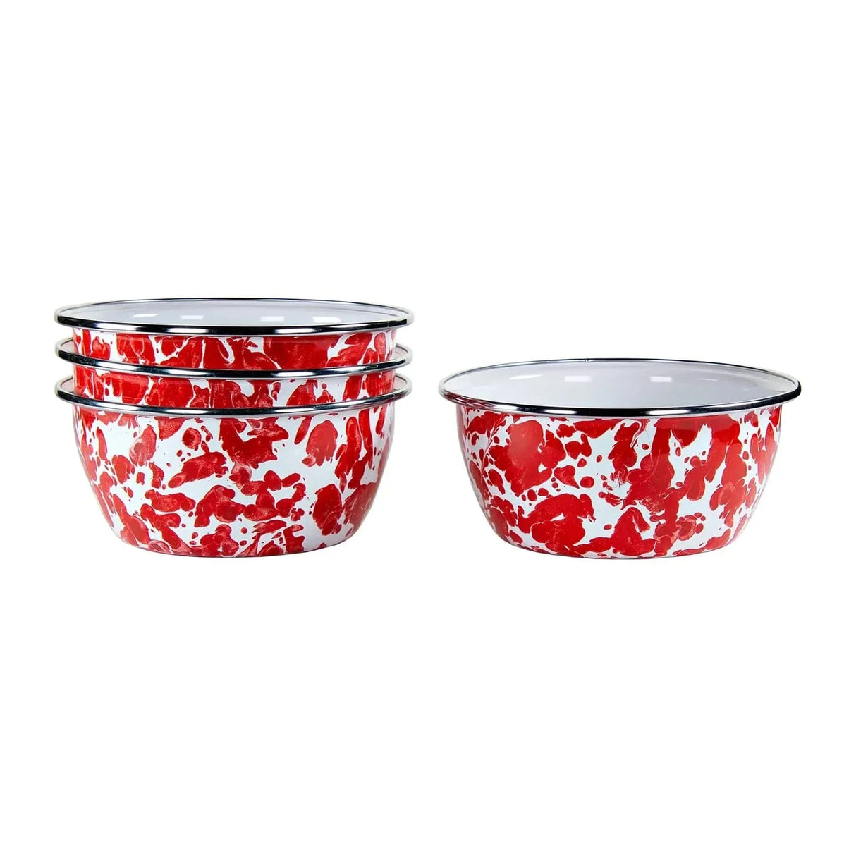Golden Rabbit Enamelware Salad Bowls - Set of 4