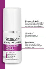 Dermoskin Anti-Aging Active Serum 15ml - Hydrating, Anti-Wrinkle, Brightening Serum with Hyaluronic Acid, Vitamin C, and Peptides