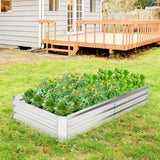 Cama de jardín elevada de metal galvanizado con base abierta