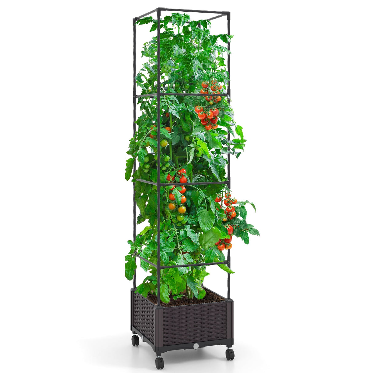 Huerto elevado de 67 pulgadas con jardinera y enrejado