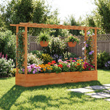 Jardinera elevada con celosía y orificios de drenaje