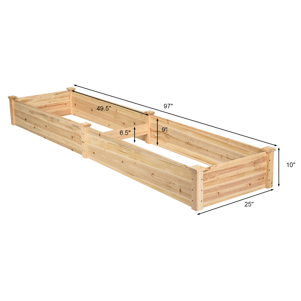 Cama de jardín elevada de madera para verduras para patio trasero o balcón