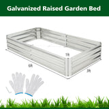 Cama de jardín elevada de metal galvanizado con base abierta