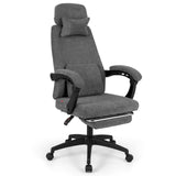 Sillón reclinable de oficina Tapizado en tela chenilla Silla de escritorio de computadora - Gris