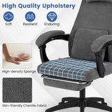 Sillón reclinable de oficina Tapizado en tela chenilla Silla de escritorio de computadora - Gris