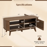 Mesa de centro rectangular con almacenamiento y estantes ajustables - Nogal