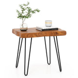 Mesa auxiliar rectangular de teca de Indonesia reciclada y recuperada