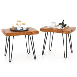 Mesa auxiliar rectangular de teca de Indonesia reciclada y recuperada
