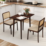 Mesa de comedor rectangular de madera para 2-4 personas, mesa de cocina rústica de madera maciza de 34 pulgadas