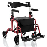 Andador enrollable plegable con asiento y ruedas, soporta hasta 136 kg