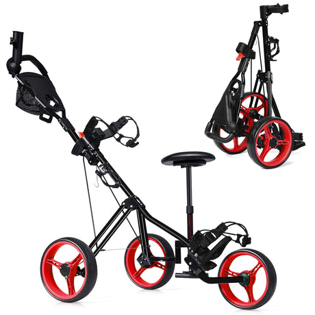Carro de golf de 3 ruedas con panel de control y bolsa