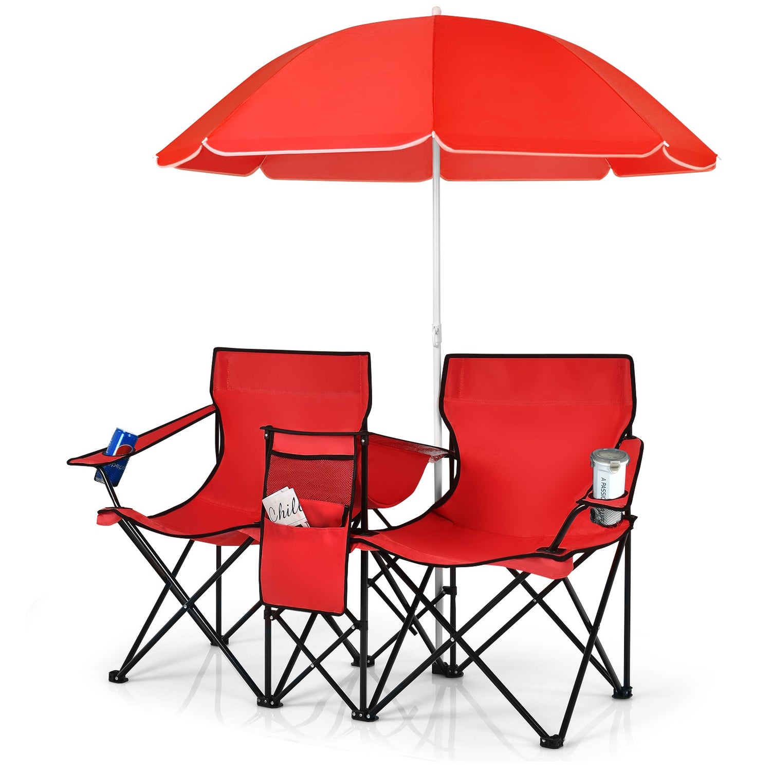Silla doble plegable portátil para picnic
