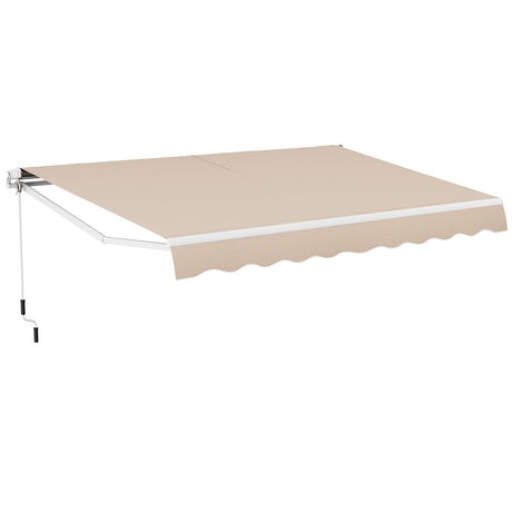 Toldo retráctil de patio de 13 × 8 pies de aluminio para terraza - Beige