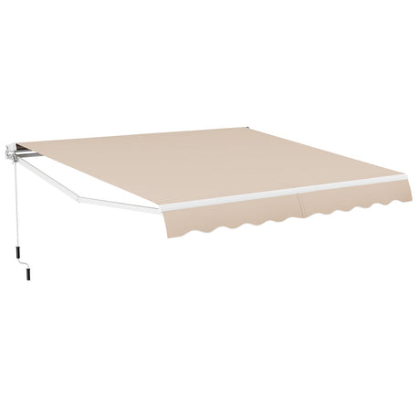 Toldo retráctil de patio de 12 x 10 pies de aluminio para parasol - Beige
