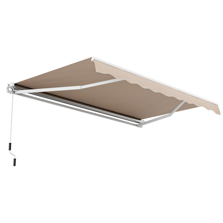 Toldo retráctil de patio de 13 × 8 pies de aluminio para terraza - Beige