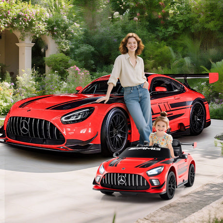 Coche Eléctrico para Niños Mercedes-AMG GT3 con Licencia y Velocidad Ajustable de 12V