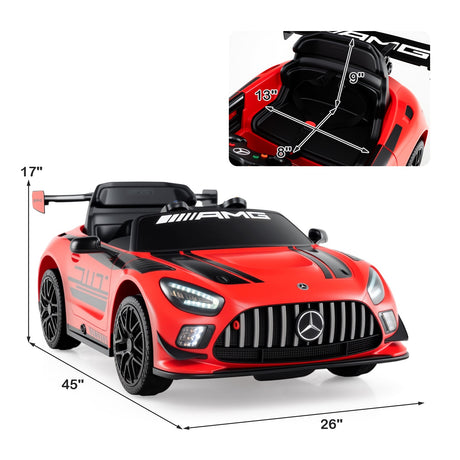 Coche Eléctrico para Niños Mercedes-AMG GT3 con Licencia y Velocidad Ajustable de 12V
