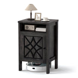 Robot Vacuum Storage Cabinet with Door and Open Shelf for Living Room Bedroom