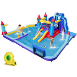 Parque de toboganes de agua inflable con temática de cohete con soplador de 1100 W