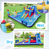 Parque Acuático Hinchable Temático Cohete con Soplador de 950W