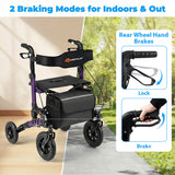 Andador con ruedas para personas mayores, andador plegable con asiento