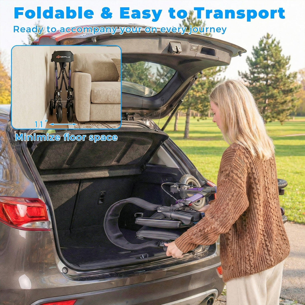 Andador con ruedas para personas mayores, andador plegable con asiento