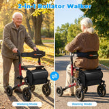 Andador con ruedas para personas mayores, andador plegable con asiento
