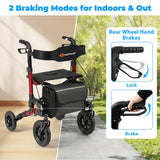 Andador con ruedas para personas mayores, andador plegable con asiento