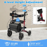 Andador con ruedas para personas mayores, andador plegable con asiento
