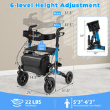 Andador con ruedas para personas mayores, andador plegable con asiento