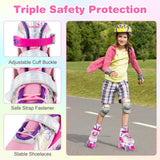 Roller Skates for Teens 4 Sizes Adjustable with Light-up Wheels for Boys Girls Ages 13+