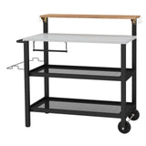 Carro bar con superficie abatible y ganchos para cocina