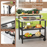 Carro bar con superficie abatible y ganchos para cocina