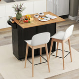Rolling Kitchen Island with Trash Can Cabinet and Rubber Universal Wheels