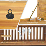 Caja de Almacenamiento Exterior de Madera con Ruedas y Asa Lateral