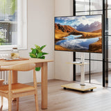 Rolling TV Stand on Wheels Mobile TV Cart for 32-75 Inch TVs Portable AV Cart