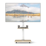 Rolling TV Stand on Wheels Mobile TV Cart for 32-75 Inch TVs Portable AV Cart