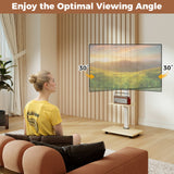 Rolling TV Stand on Wheels Mobile TV Cart for 32-75 Inch TVs Portable AV Cart