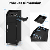 Salon Trolley Cart 360° Rolling Tool Cart Mobile Storage Station with 4 Lockable Wheels-Black